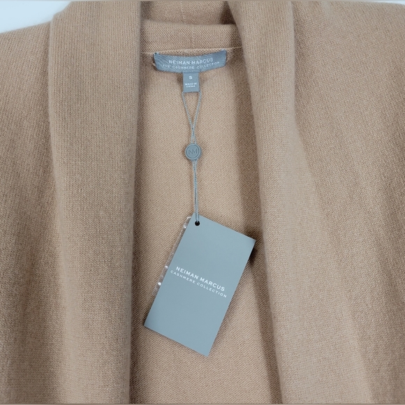 Neiman Marcus Cashmere Collection Cardigan Sweater Womens Small S Camel Brown - Picture 4 of 12